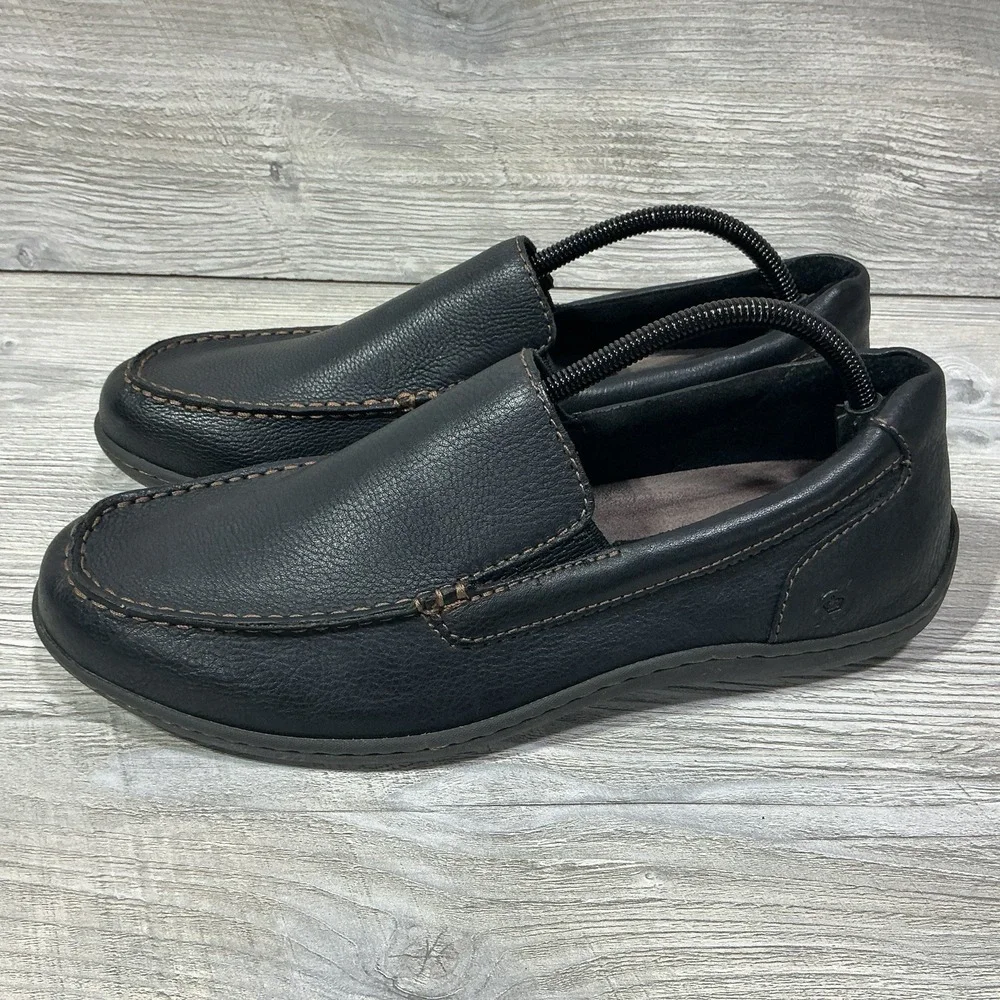 Born Simon III Penny Loafer Driving Casual Shoes Black Leather Men's Size 10 M